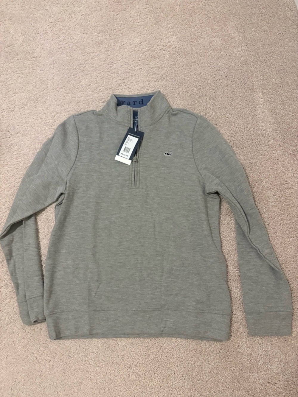 Vineyard Vines Kid’s Light Heather Gray Half-Zip Pullover